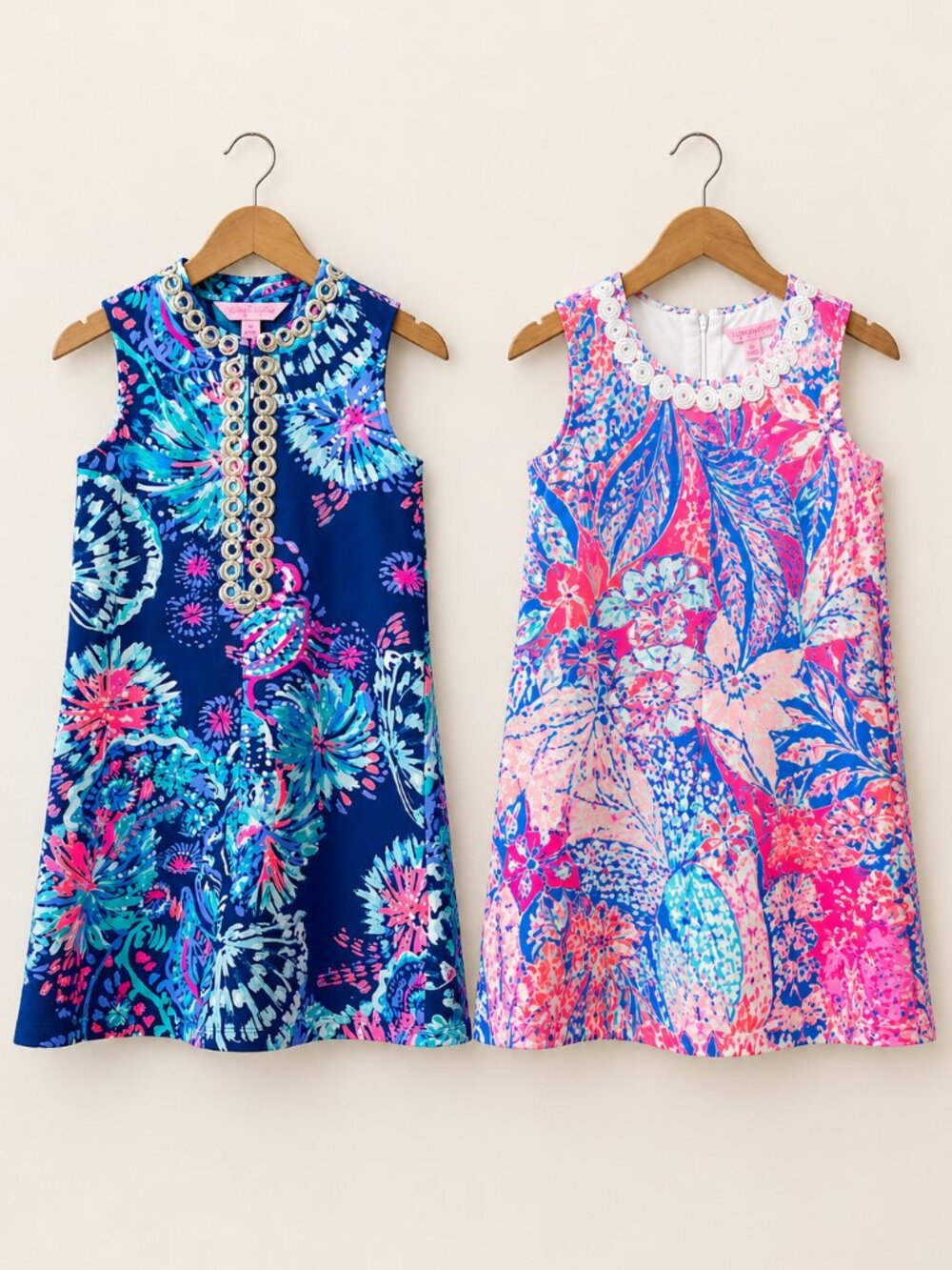Lilly Pulitzer girls Lot 2 Shift Dresses Mini Jane Gypsea + Mila Pascha 6-7 (M)